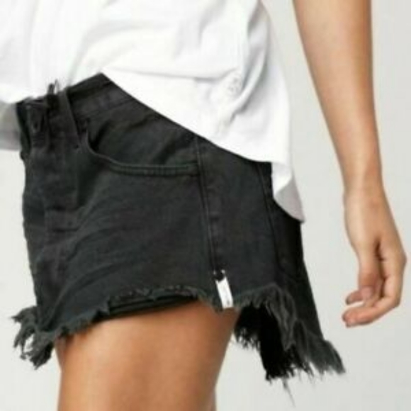 One Teaspoon Junkyard Distressed Denim Mini Skirt - Picture 2 of 11